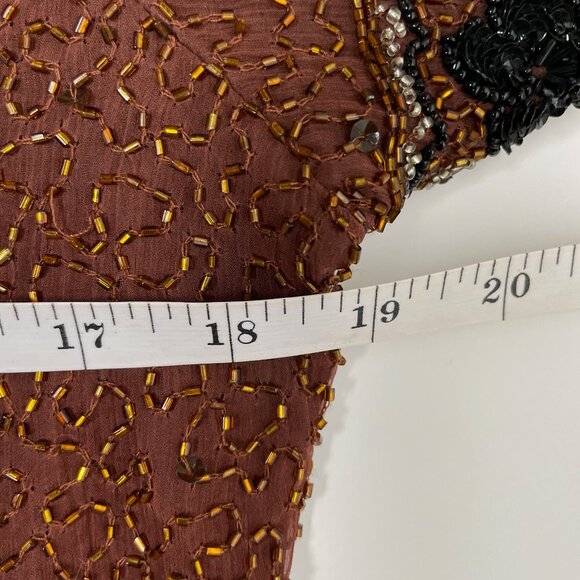 Stunning 100% Silk Beaded Dress - Made in India (SZ 10-12) - Picture 13 of 15